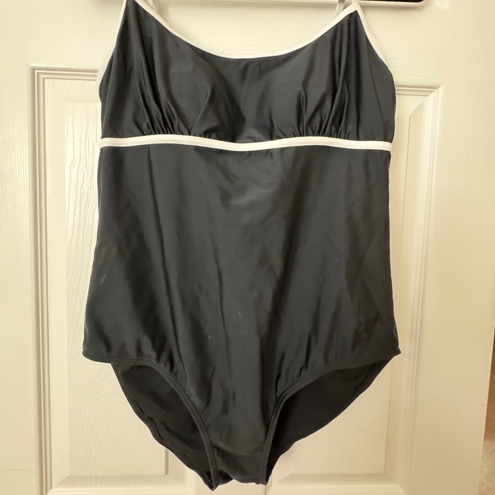 Disney Parks - One piece black w/ white trim bathing suit